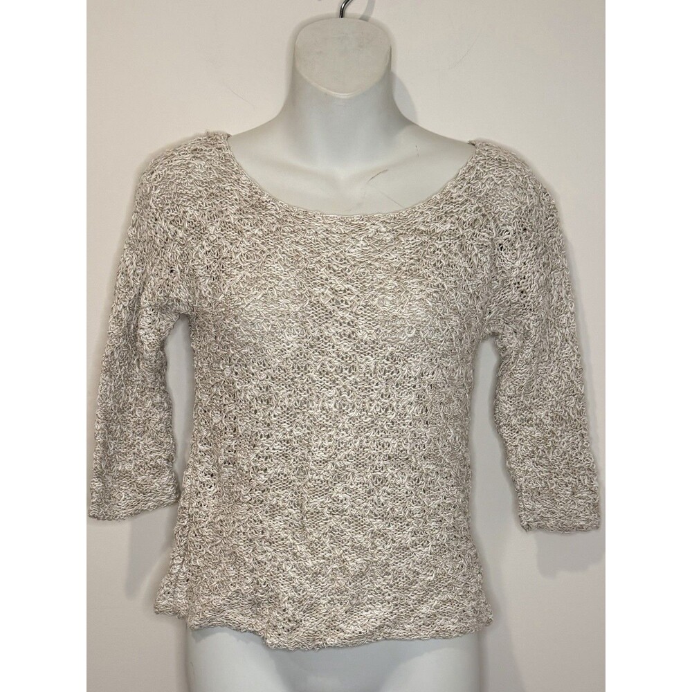 Peruvian Connection Porto Pullover Knit Top 3/4 Sleeves Size XS EUC!!